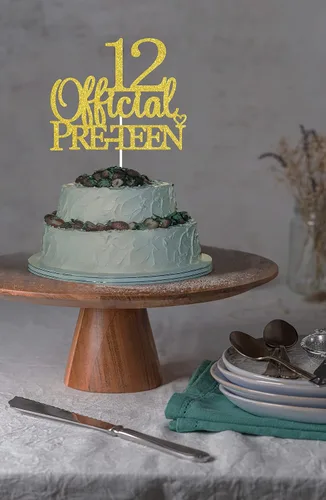 Miniatura 7 de Decoración oficial para tartas preadolescentes de 12 años, decoración para pastel de cumpleaños de 12 años, decoración de pastel de felicitación a
