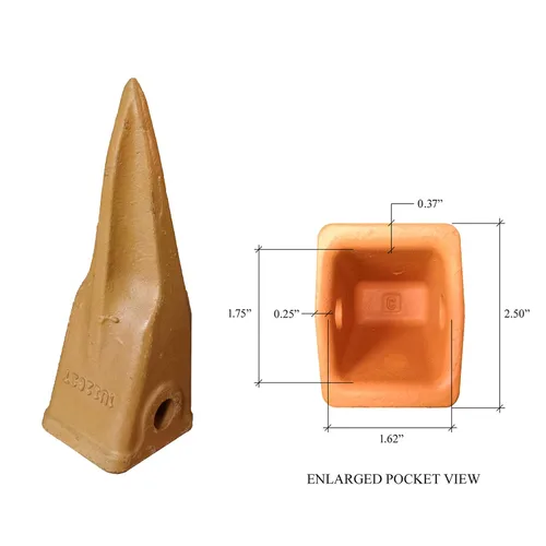 Miniatura 2 de Cubo de retroexcavadora estilo gato dientes de tigre con alfileres y retenedores, 1U-3202TL (1)