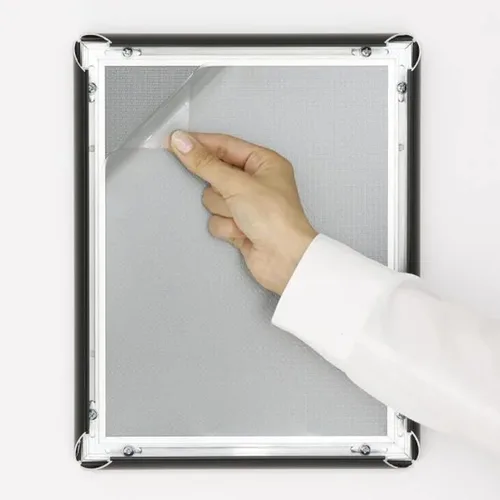 Miniatura 4 de M&T Displays Marco para póster a presión, de 8.5 x 11 pulgadas, color negro, perfil de aluminio de 1 pulgada, carga frontal, montaje en pared, foto