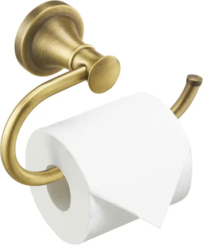BESy Soporte de papel higiénico de latón antiguo, accesorios de baño, percha de papel higiénico, acero inoxidable SUS304, montado en la pared, a