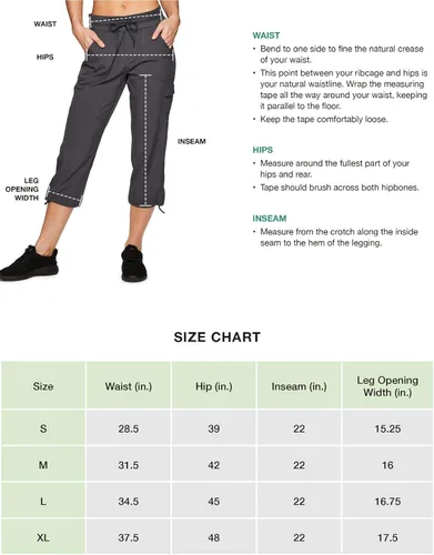 Miniatura 6 de RBX - Pantalón capri deportivo con cordón,ligero, con bolsillos y estilo cargo, para mujer