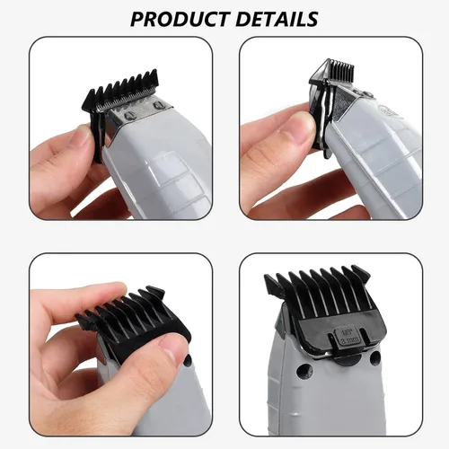 Miniatura 3 de Paquete de 4 protectores para cortapelos Andis T Outliner, protectores guía de 1/16", 1/8", 1/4", 3/8", juego de peines de acoplamiento a presión