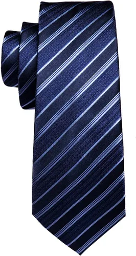 Miniatura 74 de Barry.Wang Juego de corbatas para hombre, corbata de seda a rayas, tejido a cuadros, gemelos formales, negocios, boda