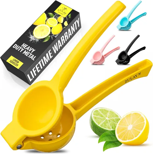 Miniatura 11 de Zulay Kitchen Exprimidor de limón de metal, exprimidor de limón de mano, exprimidor de cítricos fácil de usar, prensa manual para extraer la mayor