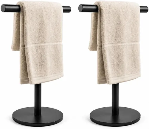 Miniatura 9 de Soporte de toalla de mano para baño, soporte de toalla de 13 pulgadas en forma de T, barra de toalla de pie, acabado de acero inoxidable SUS304 Plata