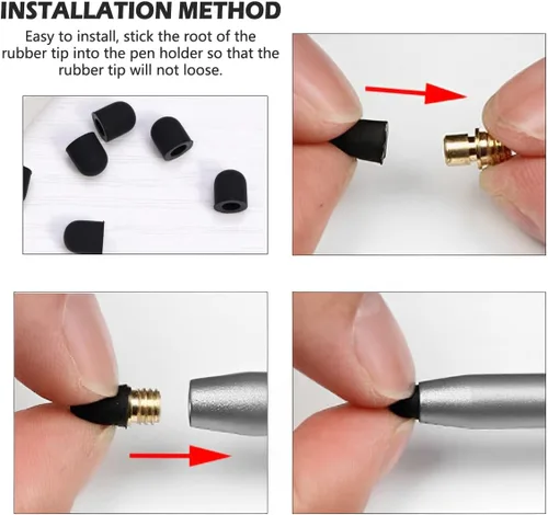 Miniatura 5 de 20 puntas de repuesto para pantallas táctiles, puntas de goma de silicona para bolígrafo táctil