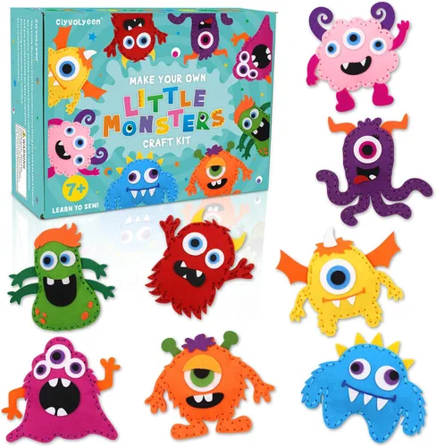 Miniatura 13 de CiyvoLyeen Kit de costura para niños – DIY perezoso y animales de la selva de fieltro para niñas y niños de 8 a 12 años aprende a coser 8 proyectos