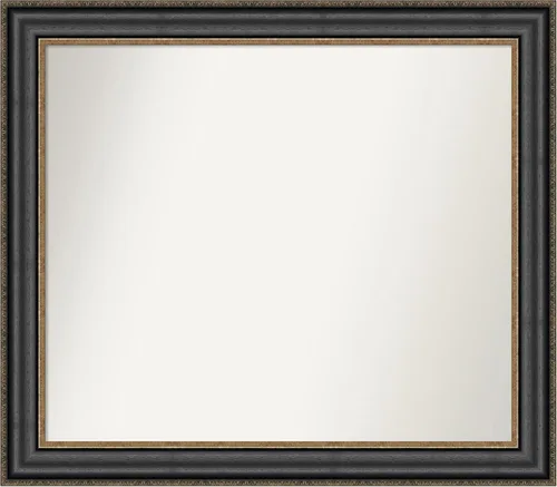 Miniatura 342 de Amanti Art Espejo personalizado, espejo de baño negro puente, espejo de pared o espejo de tocador de baño sobre el fregadero (26 x 26 pulgadas)