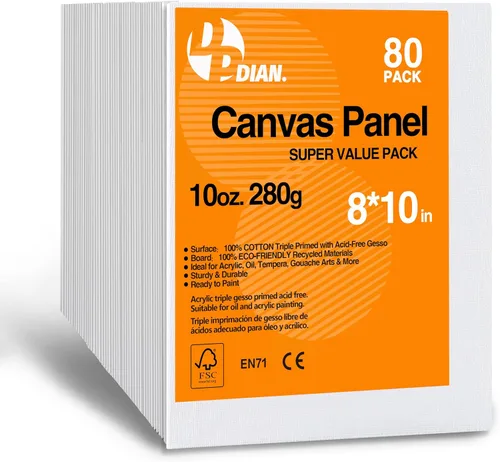 Miniatura 13 de Paquete de 40 tableros de lienzo para pintar, paquete de 8 x 10 pulgadas, paneles de lienzo para pintura al óleo y acrílica