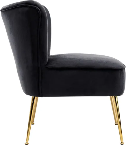 Miniatura 5 de WO Home Furniture - Silla decorativa de terciopelo copetudo de 25 pulgadas de ancho con patas de metal dorado resistentes a la corrosión, asiento