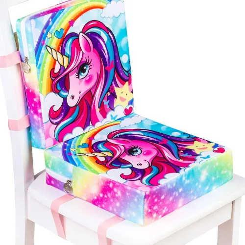 Miniatura 10 de gxtvo Asiento elevador para mesa de comedor, cojín creciente para bebés y niños, correa gruesa lavable para silla de asiento, portátil, desmontable
