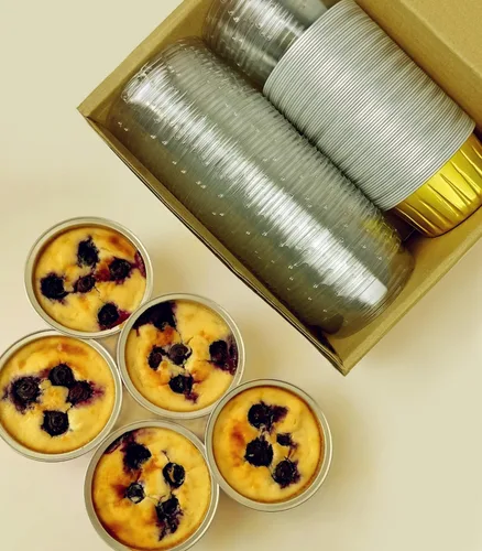 Miniatura 7 de Moldes desechables para magdalenas con tapas, mini moldes para pasteles de 5 onzas para cupcakes, taza de aluminio multiusos para hornear, tazas