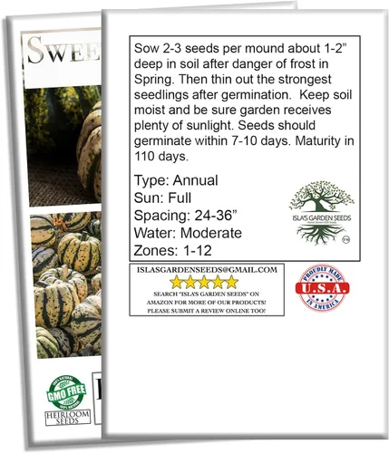 Miniatura 7 de Semillas de calabaza de invierno Sweet Dumpling para plantar, más de 50 semillas de reliquia por paquete, semillas de jardín de Isla