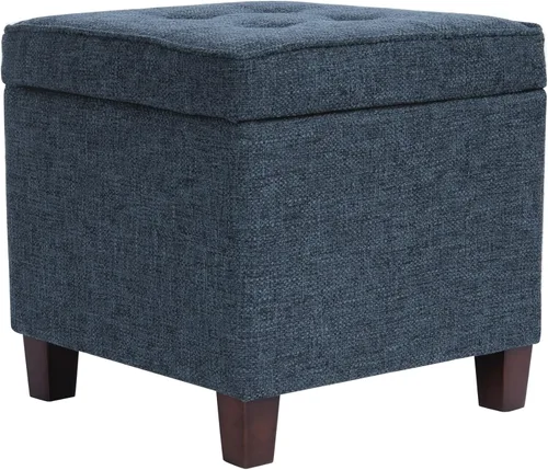 Miniatura 26 de Homepop Decoración del hogar K7342-F2067 Otomana clásica cuadrada de almacenamiento con tapa desmontable Otomana con almacenamiento para sala