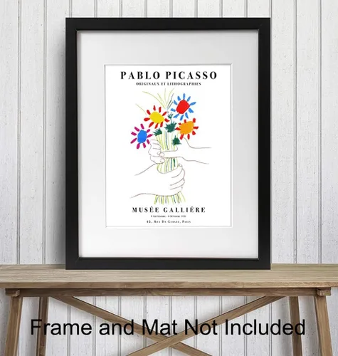Miniatura 3 de Póster de Pablo Picasso - Arte de pared de Picasso de 8 x 10 pulgadas, impresiones de artistas famosos, arte de pared de galería, ramo de paz