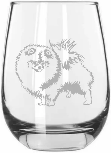 Miniatura 461 de Sakhalin Husky Dog - Copa de vino grabada personalizada de 15.25 onzas sin tallo
