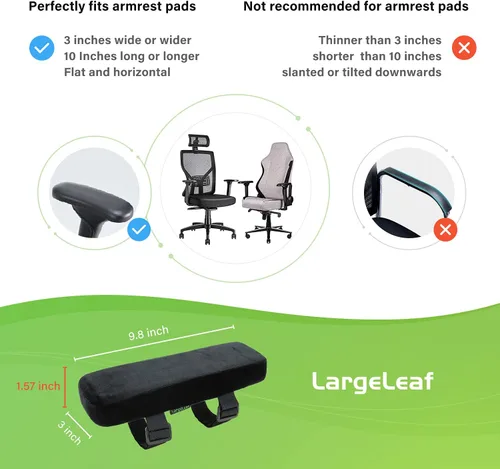 Miniatura 3 de LargeLeaf Reposabrazos de silla Cojines codo Almohada Alivio de presión Apoyabrazos Almohadillas 2 Piezas Juego de Silla de Oficina Reposabrazos