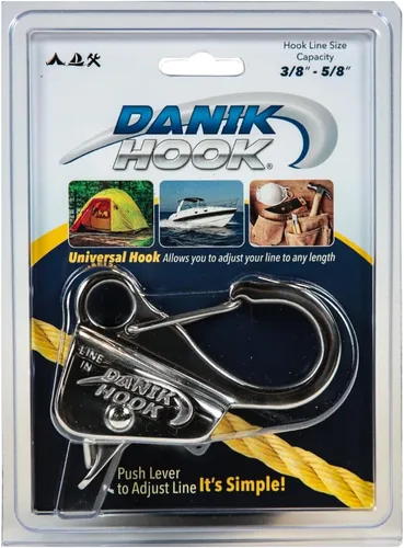 Danik Hook Gancho de anclaje ajustable de acero inoxidable, sistema de anclaje marino sin nudos para barcos, caravanas y uso al aire libre,