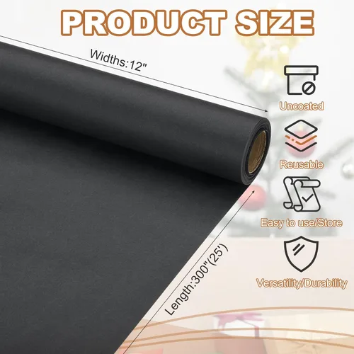 Miniatura 2 de PATIKIL Papel de regalo, 12 x 300 pulgadas (25 pies), rollo de papel kraft para manualidades de 70 GSM, papel de embalaje para tablones de anuncios