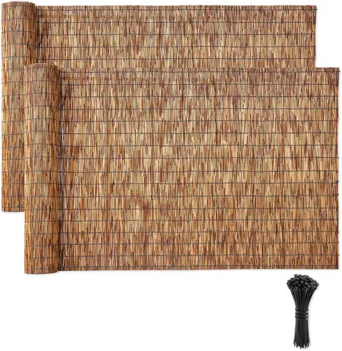 Miniatura 8 de VEVOR Rollo de Valla de Caña, 5.5x16.4 Pies de Cortina de Caña Natural, Panel de Privacidad de Bambú, Bloqueador de Sol, Valla Decorativa