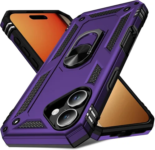 Miniatura 36 de 17 Pro - Funda de teléfono para hombre con anillo de soporte, armadura resistente de grado militar para iPhone 17 Pro, funda a prueba de golpes, Azul