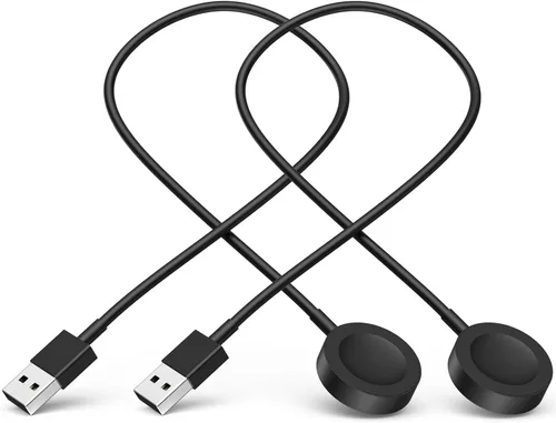 Paquete de 2 cargadores cortos para Apple Watch, cargador USB magnético inalámbrico rápido para iWatch, compatible con iWatch Ultra/Series Negro