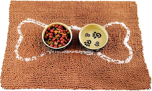 Soggy Doggy Slopmat - Tapete de comida para perros, tapete de microfibra absorbente de felpilla para alimentación de mascotas para alimentos y