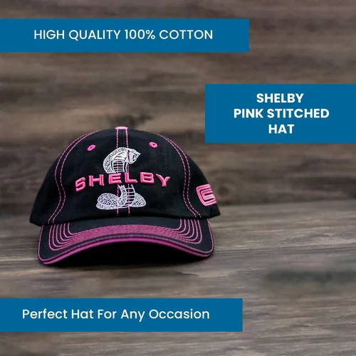 Miniatura 2 de Shelby Super Snake Black con gorro rosa para mujer Producto oficial Shelby Ajustable, talla única, Rosado