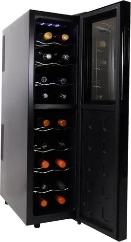 Koolatron Urban Series - Enfriador de vino de doble zona, 18 botellas, refrigerador de vino termoeléctrico, refrigerador de vino independiente para