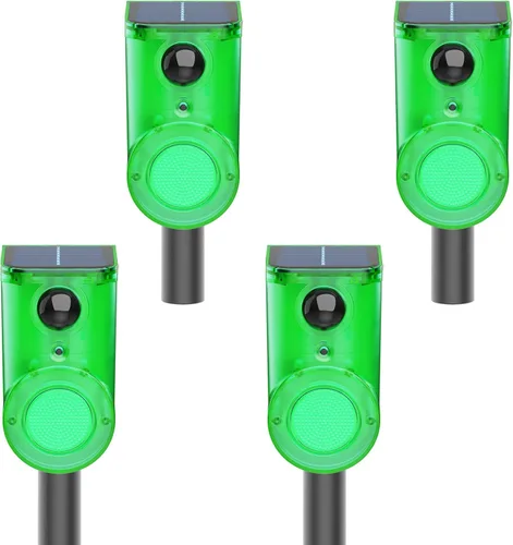 Miniatura 8 de Alarma solar con sensor de movimiento para exteriores, ultrasonido y alarmas, detector de movimiento de 129 db, generador de ruido fuerte, luz 1pcs