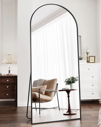 Miniatura 20 de Espejo de Cuerpo Completo, 71"x26" Espejo Arqueado de Cuerpo Completo, Espejo de Arco con Soporte, Espejos de Pie Grandes, Espejos de Cuerpo Dorado