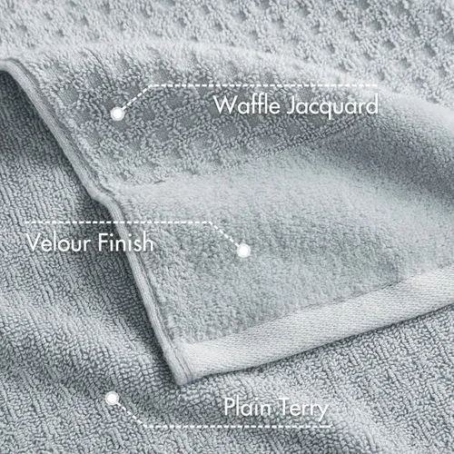 Miniatura 3 de Madison Park Spa Waffle - Juego de toallas de lujo 100 % algodón, tejido de gofre de textura premium, altamente absorbente, secado rápido, ropa