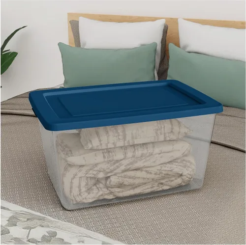 Miniatura 5 de Sterilite Paquete de 8 cajas de almacenamiento, contenedores apilables de plástico transparente, organizadores ligeros para el hogar con tapas a