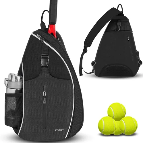 Ytonet - Bolsa de tenis, mochila de tenis para colgarse, bandolera resistente al agua para hombres y mujeres, compatible con raquetas de Pickleball