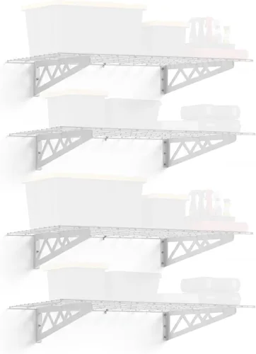 Miniatura 13 de Estante de pared SafeRacks, para garaje, 2 unidades, 45.72 x 121.92 cm, con ganchos para bicicleta Hammertone