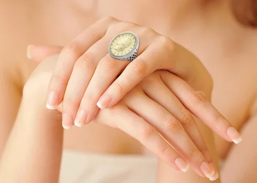 Miniatura 3 de Miabella Anillo de plata de ley 925 genuino italiano de 20 liras para mujer Plata de ley 925