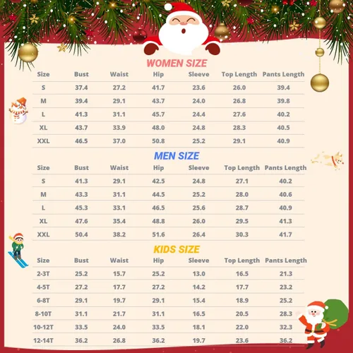 Miniatura 5 de Matching Christmas Pajamas for Family, Funny Holiday Cute Let It Snow Print Tops and Plaid Pants Xmas Sleepwear Pjs Set