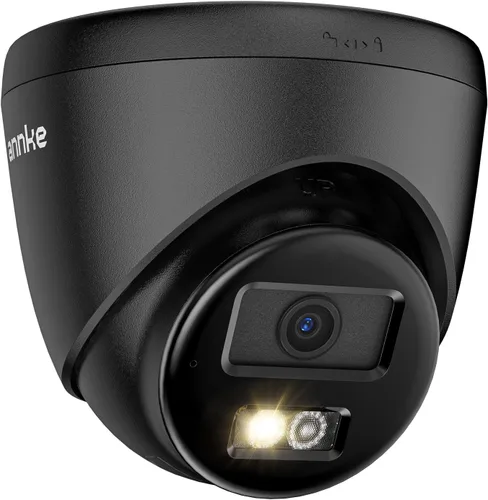 ANNKE Cámara de seguridad PoE 3K con alarma de luz estroboscópica roja y azul, gran angular de 123°, visión nocturna inteligente de doble color de