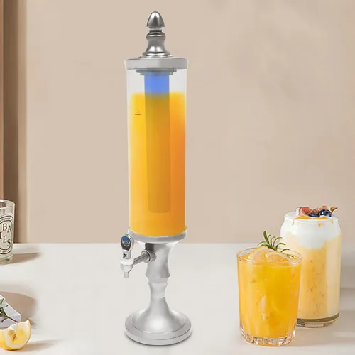 Miniatura 9 de Dispensador de torre de cerveza de 3 litros con tubo de hielo y dispensador de cerveza de mesa ligera, 3.2 cuartos de galón /102 onzas, dispensador