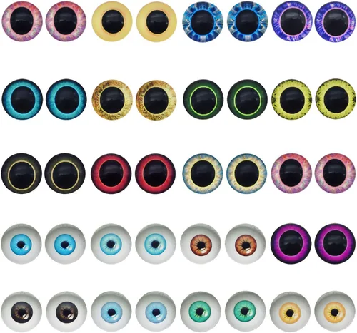 50 pares de 0.236 in búho unicornio humanos pupila ojos de cristal Cabujón para muñecas de arcilla haciendo esculturas artesanía DIY encontrar 0.24
