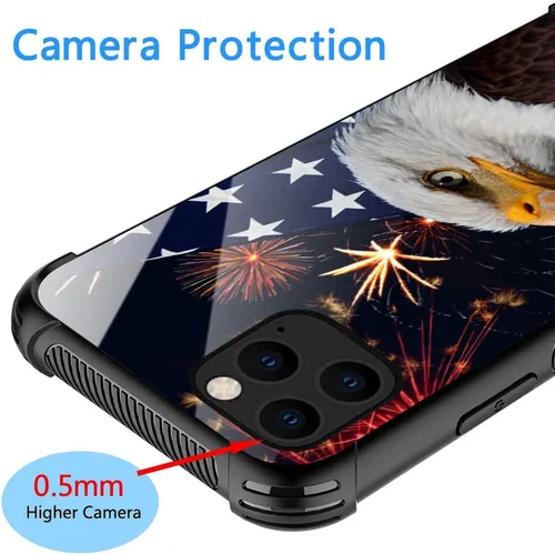 Miniatura 5 de ZHEGAILIAN Funda para iPhone 13, protección de grado militar, esquinas a prueba de golpes, funda antiarañazos para iPhone 13, águila americana