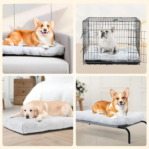 Miniatura 2 de Amazon Basics Cama grande para perro para jaula, colchón grande lavable para perro para perrera, antideslizante, 42x28x4 pulgadas
