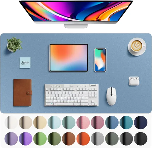 Miniatura 207 de Aothia - Protector de escritorio de cuero sintético, base para mouse, superficie antideslizante e impermeable para escribir y para laptop