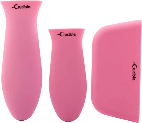 Miniatura 40 de Crucible Cookware Soportes de silicona para mango caliente (negro, paquete de 2 grandes)