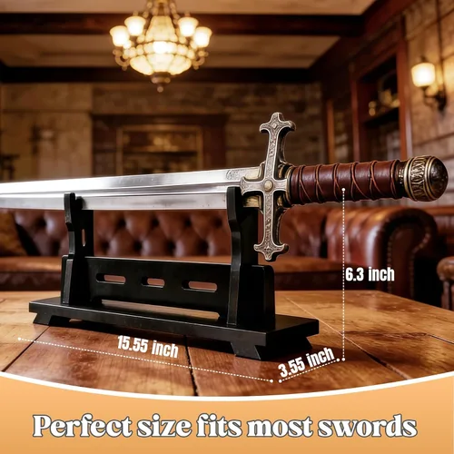 Miniatura 4 de Soporte para espadas, soporte de exhibición para varitas, espadas samuráis y katana (1 nivel)