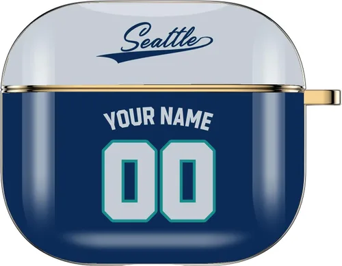 Miniatura 18 de Funda personalizada con nombre y número para AirPods Pro de 3ª generación Pro 2 (2019, 2021, 2022) con llavero personalizado, regalo para fanáticos