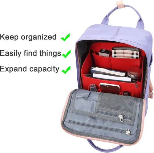 Miniatura 5 de Yoillione Organizador de mochila de fieltro para mujeres y hombres, mochila de viaje grande con alta capacidad, organizador de bolsas ligeras