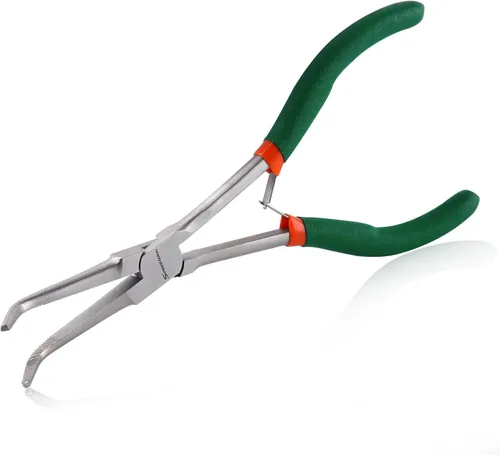 Miniatura 11 de SPEEDWOX Alicates de punta de aguja de largo alcance de 7 pulgadas con dientes, alicates de bucle de alambre de precisión extra largos para hacer
