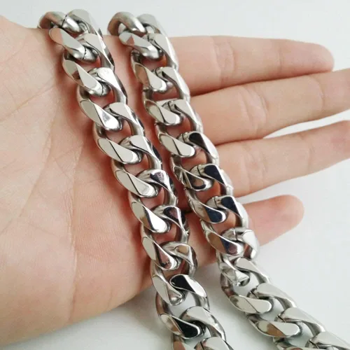 Miniatura 3 de WXP Collar y pulsera de cadena de eslabones cubanos de acero inoxidable para hombres y niños gargantilla hip hop joyería de 0433in0591in0748in 75