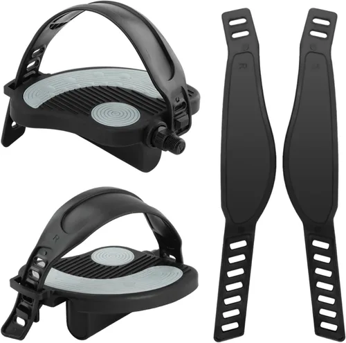 Miniatura 3 de Pedales de bicicleta estática con correas para bicicleta Peloton, pedales de bicicletas reclinadas estacionarias de 9/16 pulgadas para bicicleta